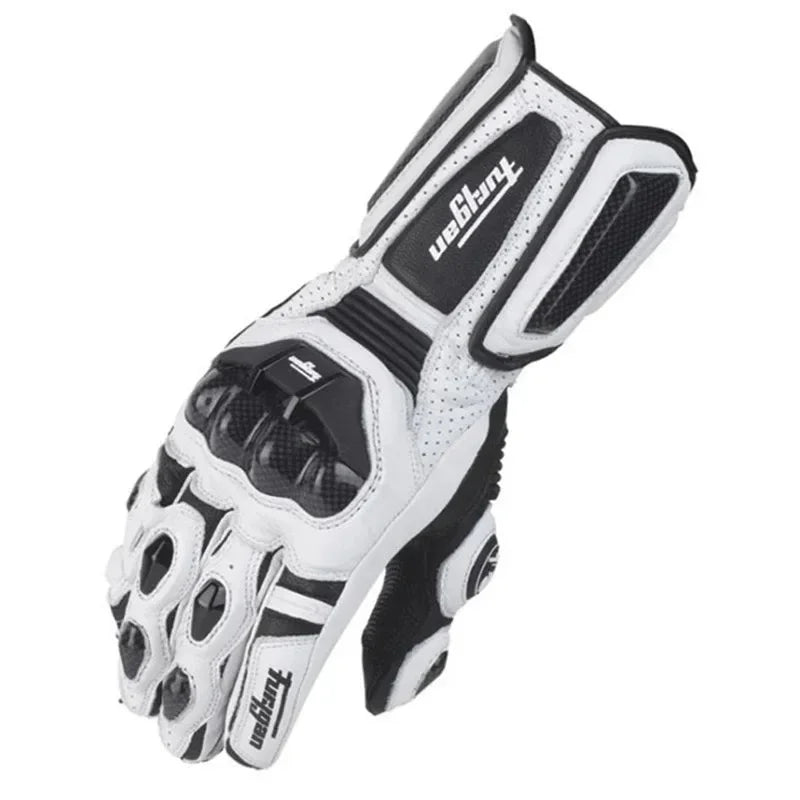 Motorcycle Gloves RidePro Carbon | Wind & Waterproof | Touchscreen Compatible | Genuine Leather Protectors | For Summer 