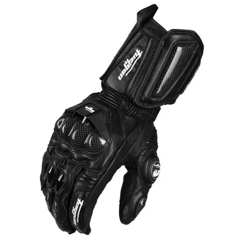 Motorcycle Gloves RidePro Carbon | Wind & Waterproof | Touchscreen Compatible | Genuine Leather Protectors | For Summer 