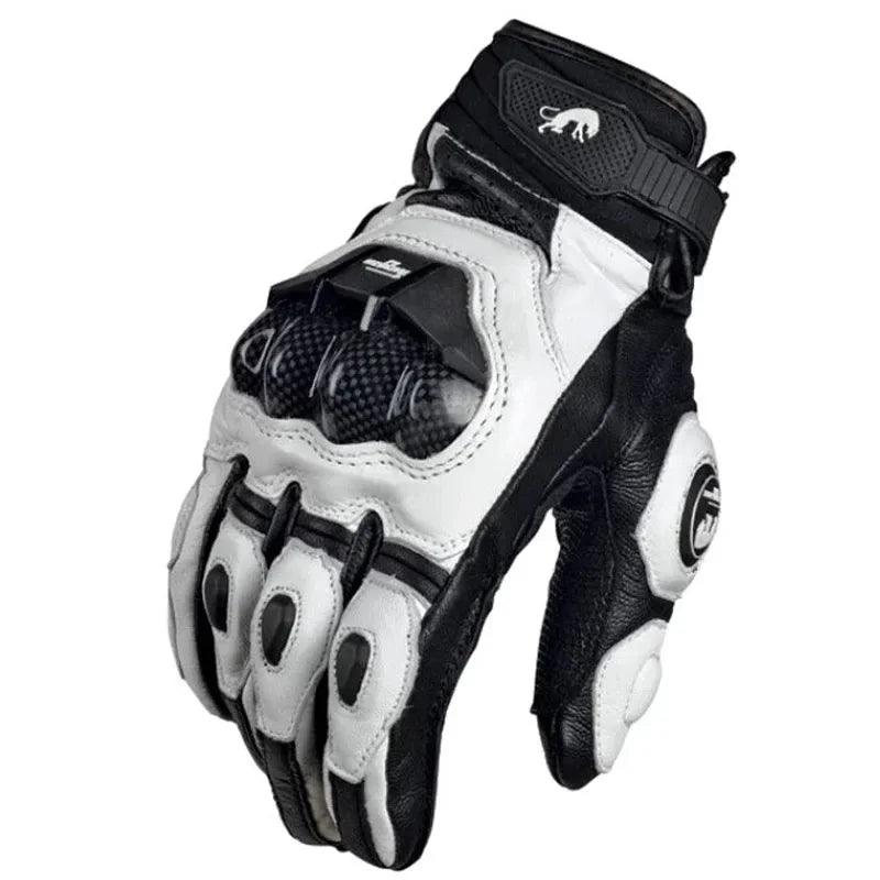 Motorcycle Gloves RidePro Carbon | Wind & Waterproof | Touchscreen Compatible | Genuine Leather Protectors | For Summer 