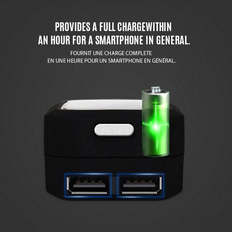Multi-Device Car Charger with Retractable Charging Cables
