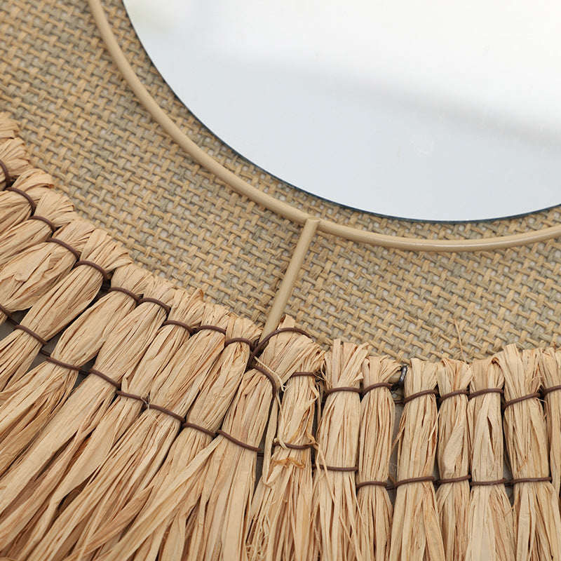 Natural Rattan Frame Wall Mirror