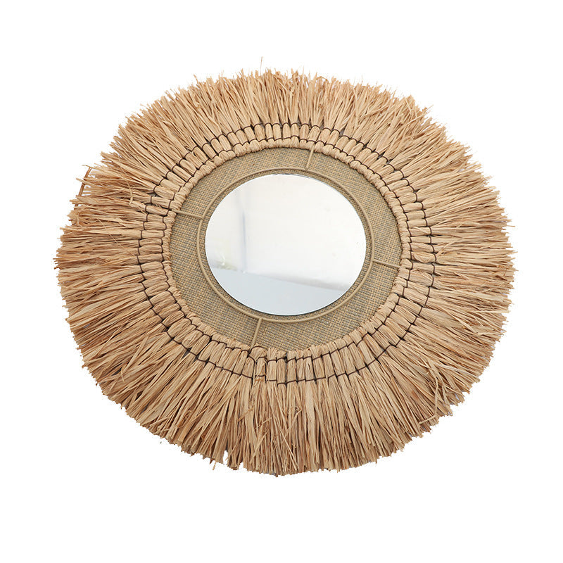 Natural Rattan Frame Wall Mirror
