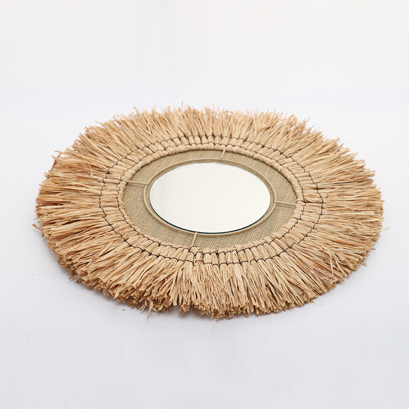 Natural Rattan Frame Wall Mirror