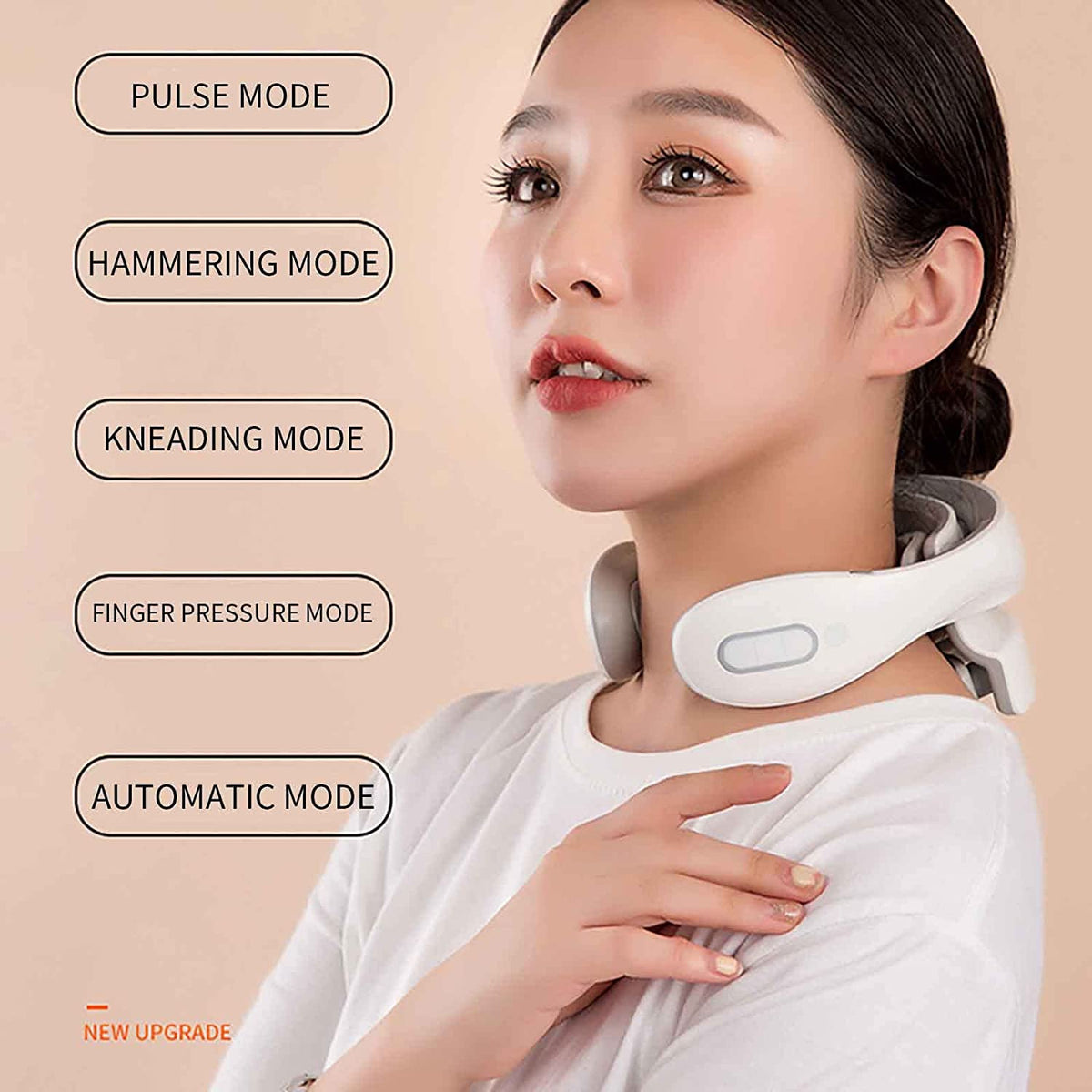 Neck Massager with Heat – Smart Pain Relief Massager with 4 Deep Tissue Trigger Point Heads