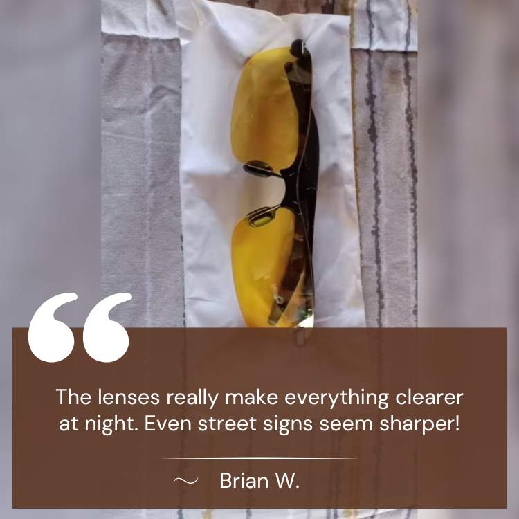 Night Driving Glasses with Yellow Lenses – Reduce Glare & Eye Strain for Safer Nighttime Driving