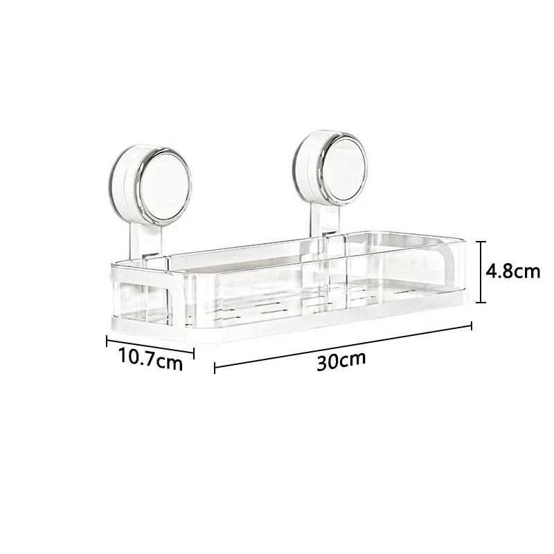 No-Drill Wall Shelf with Suction Cups for Bathroom & Kitchen