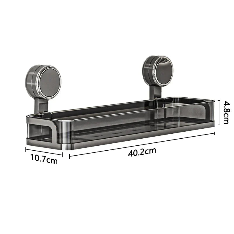 No-Drill Wall Shelf with Suction Cups for Bathroom & Kitchen