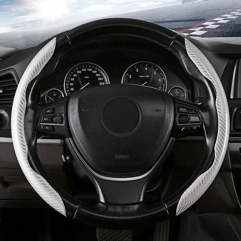 Non-Slip Carbon Fiber Steering Wheel Cover