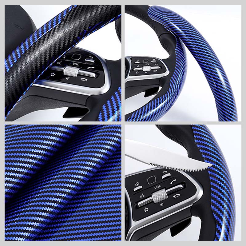 Non-Slip Carbon Fiber Steering Wheel Cover