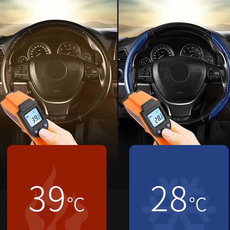 Non-Slip Carbon Fiber Steering Wheel Cover