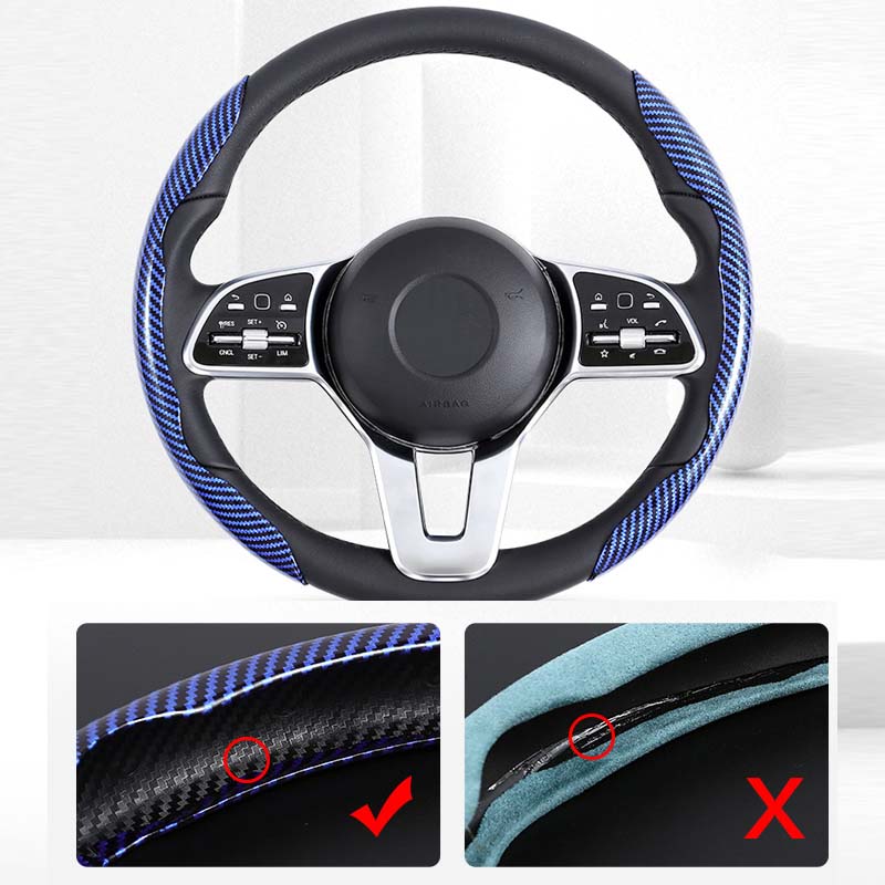 Non-Slip Carbon Fiber Steering Wheel Cover