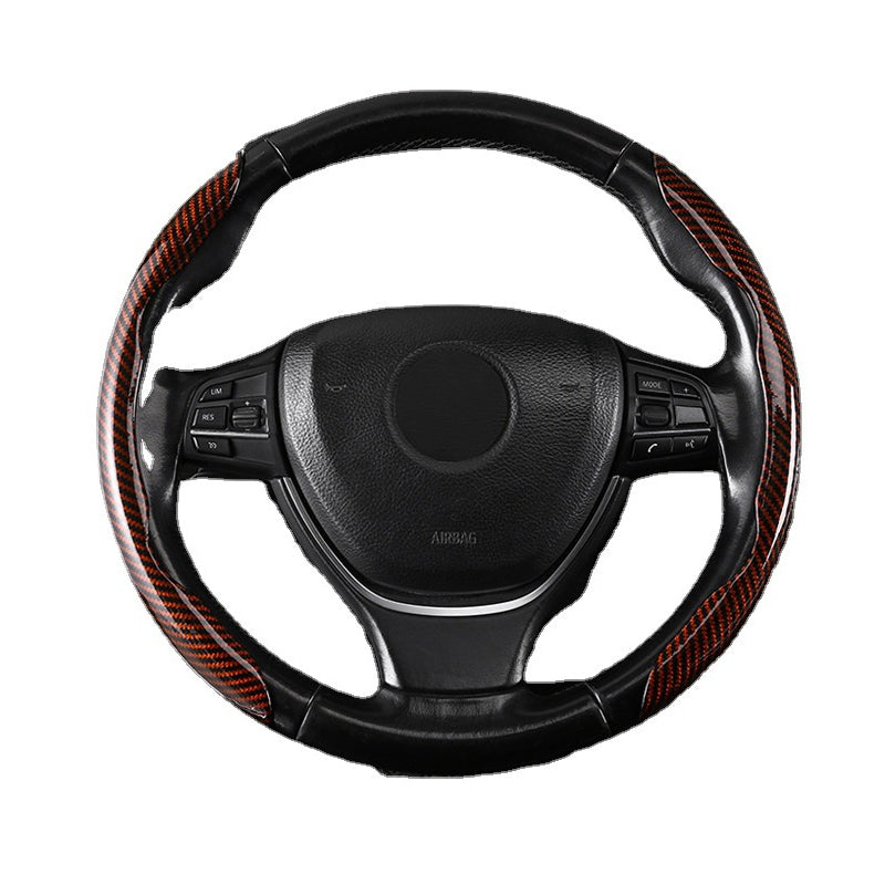 Non-Slip Carbon Fiber Steering Wheel Cover