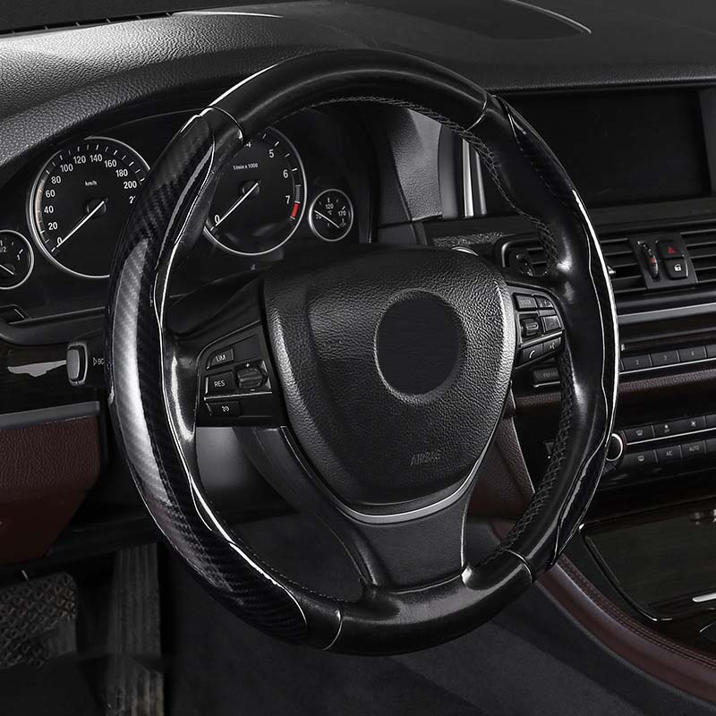 Non-Slip Carbon Fiber Steering Wheel Cover