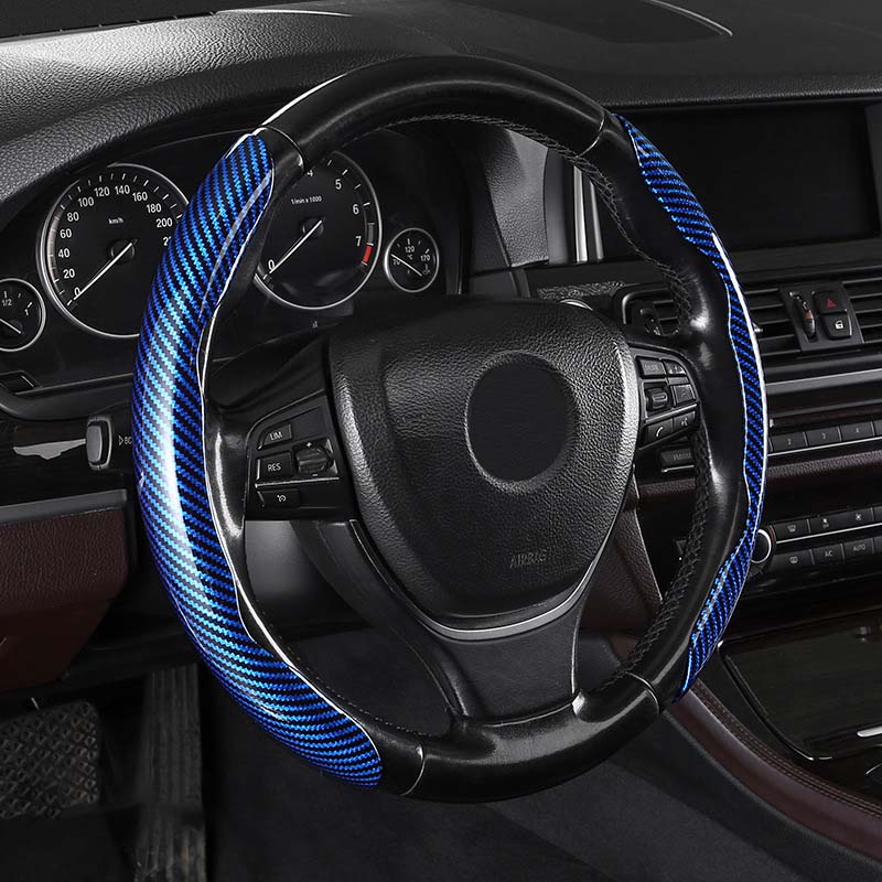Non-Slip Carbon Fiber Steering Wheel Cover