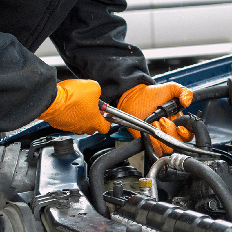 Orange Nitrile Gloves – Heavy-Duty Chemical Resistant Disposable Gloves