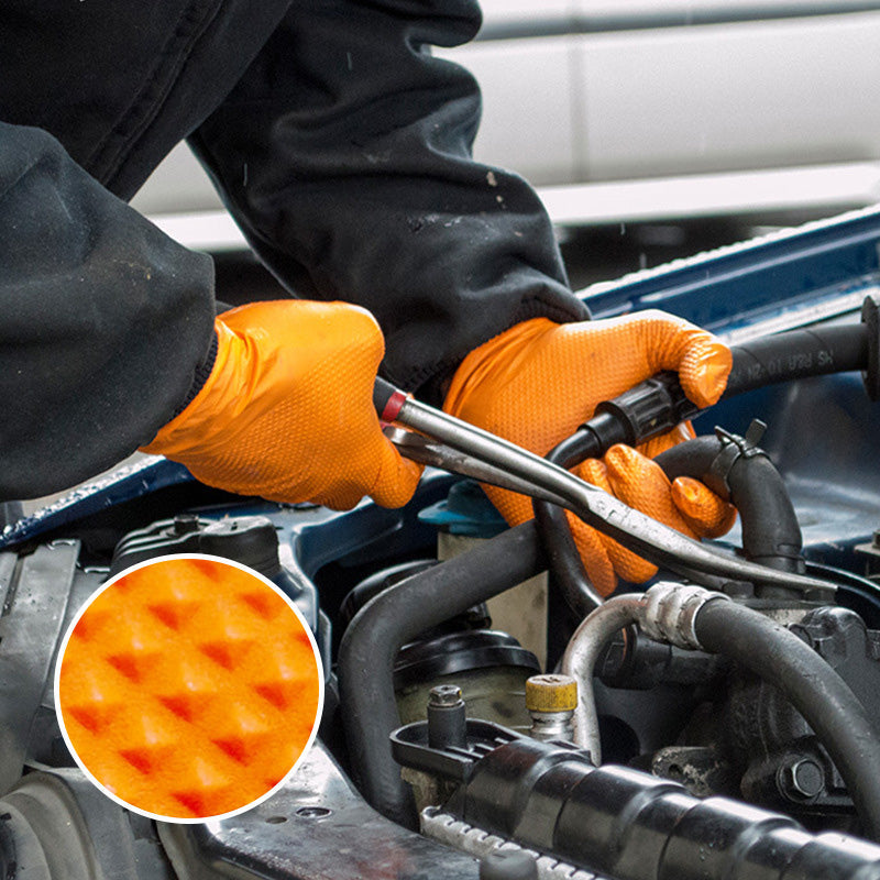 Orange Nitrile Gloves – Heavy-Duty Chemical Resistant Disposable Gloves