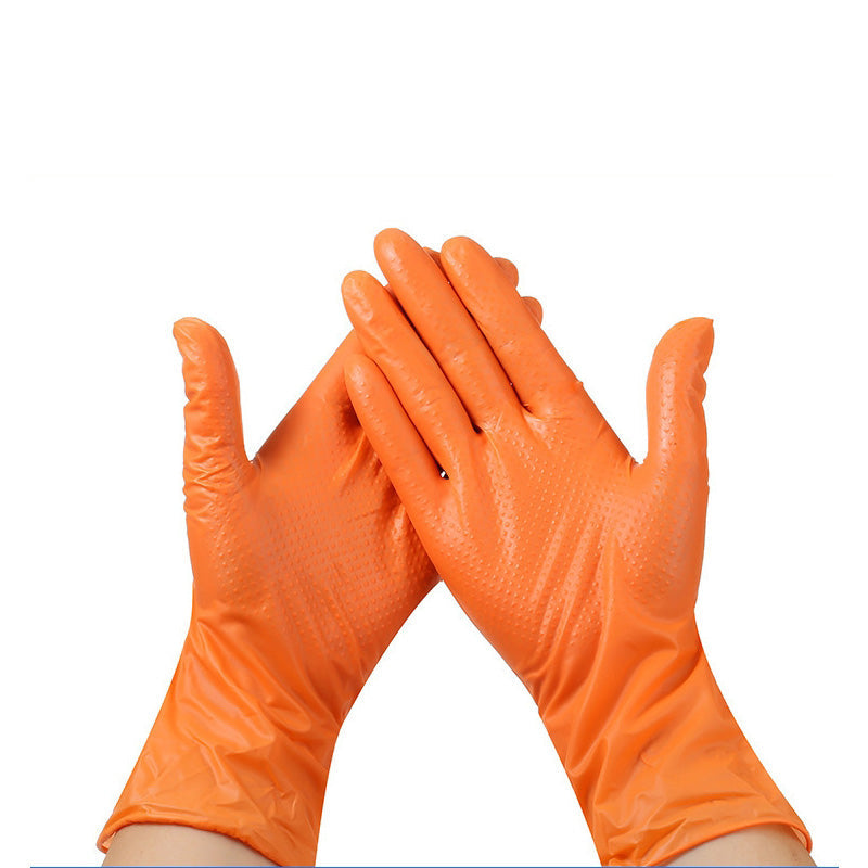 Orange Nitrile Gloves – Heavy-Duty Chemical Resistant Disposable Gloves