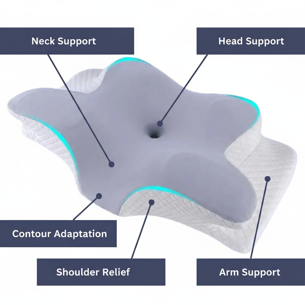 Orthopedic Memory Foam Pillow for Neck & Shoulder Pain Relief