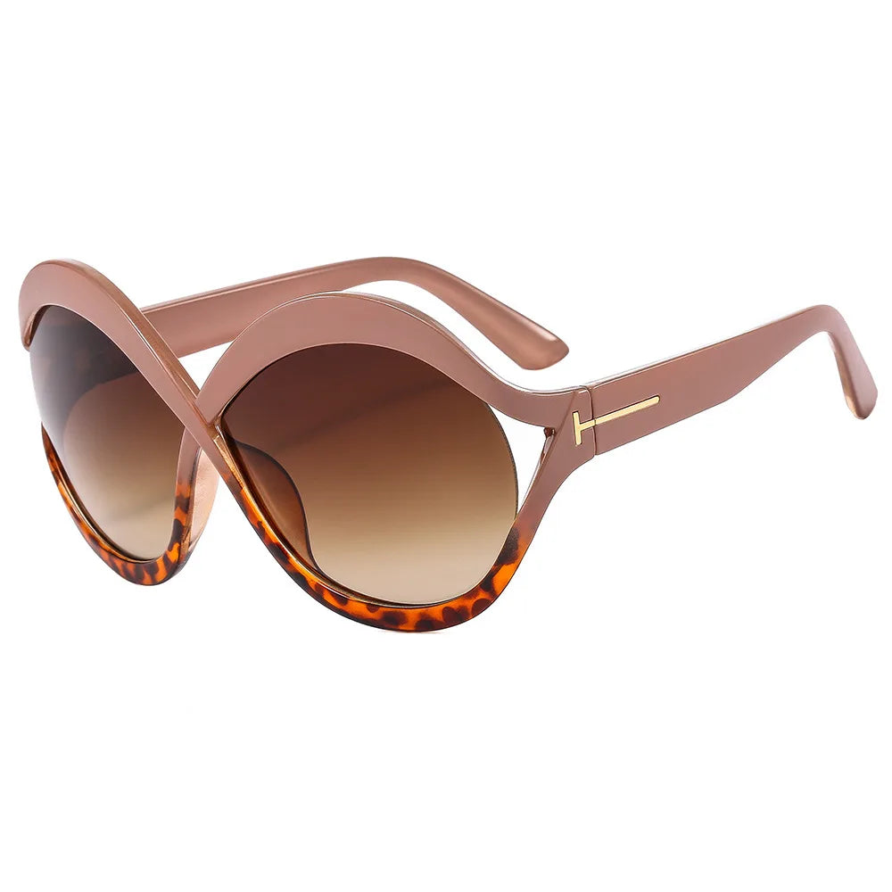 Oversized Round Sunglasses with UV400 Protection – Lightweight & Trendy