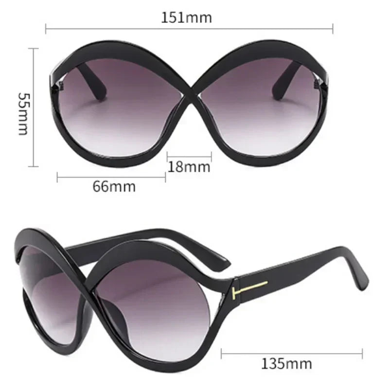Oversized Round Sunglasses with UV400 Protection – Lightweight & Trendy
