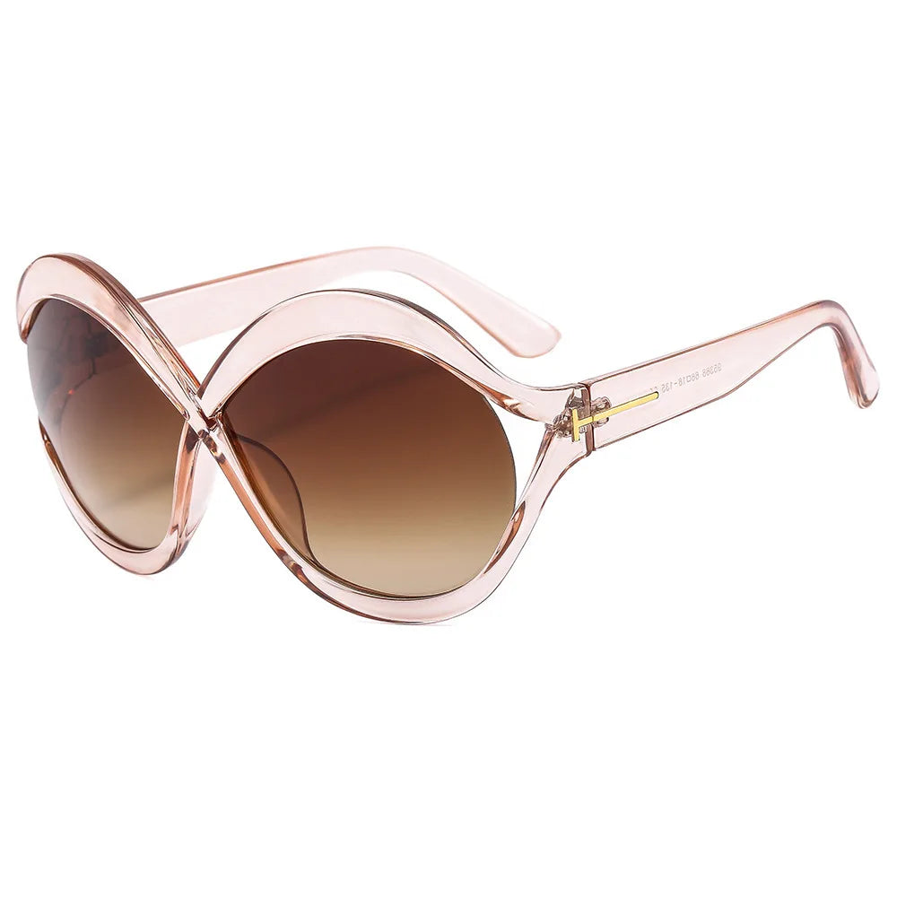 Oversized Round Sunglasses with UV400 Protection – Lightweight & Trendy