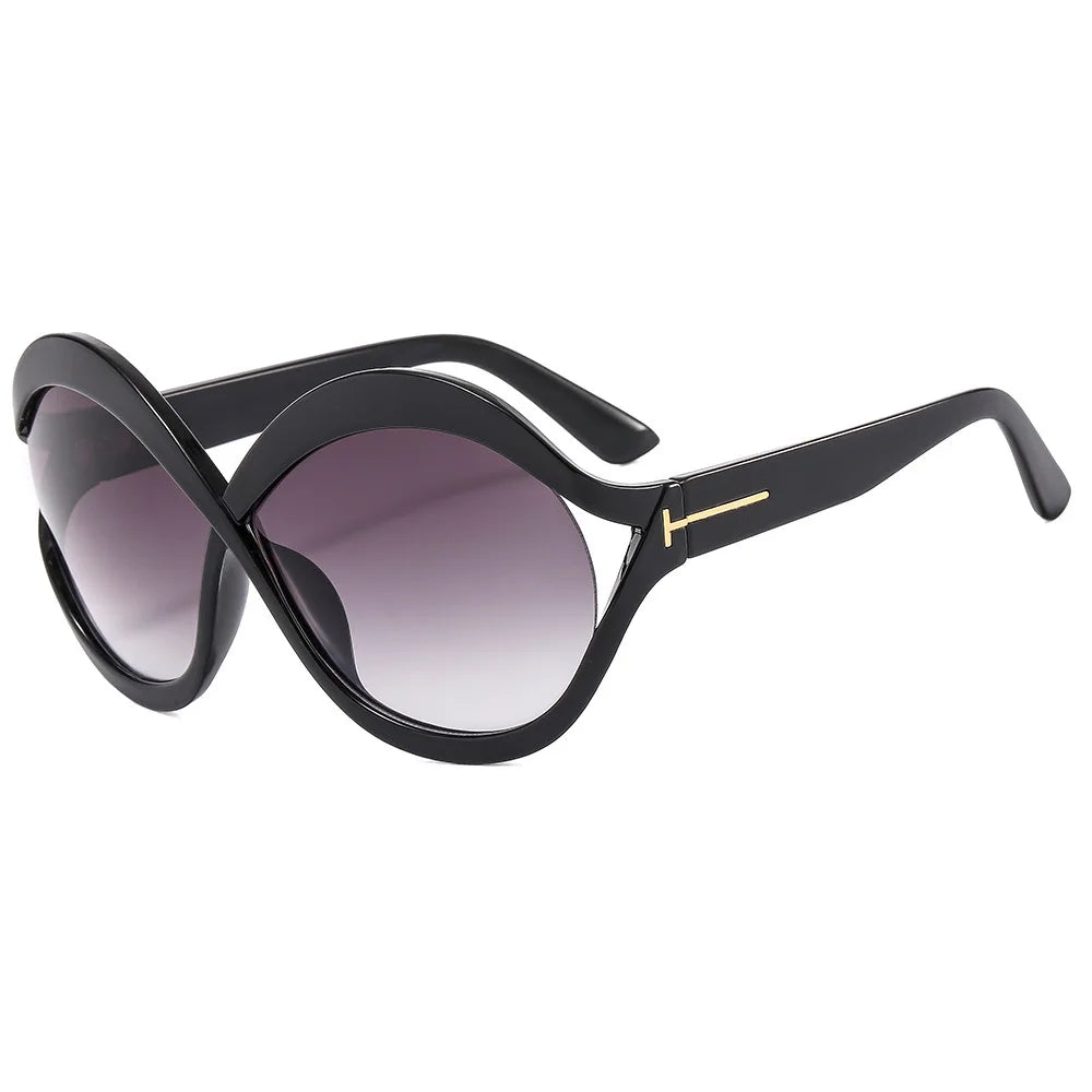 Oversized Round Sunglasses with UV400 Protection – Lightweight & Trendy