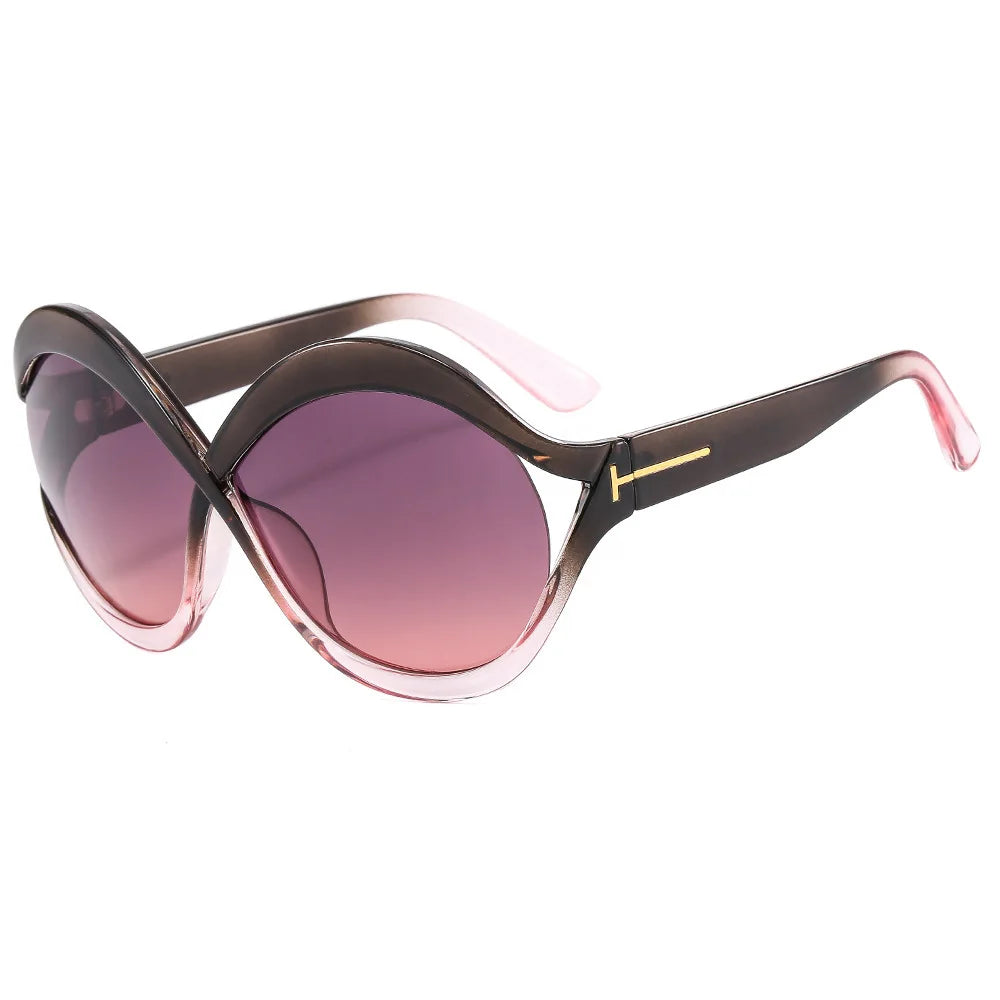 Oversized Round Sunglasses with UV400 Protection – Lightweight & Trendy