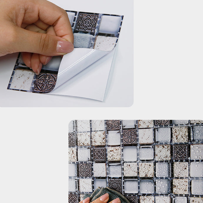 Peel and stick mosaic tile stickers – removable vinyl wall tiles for kitchen and bathroom