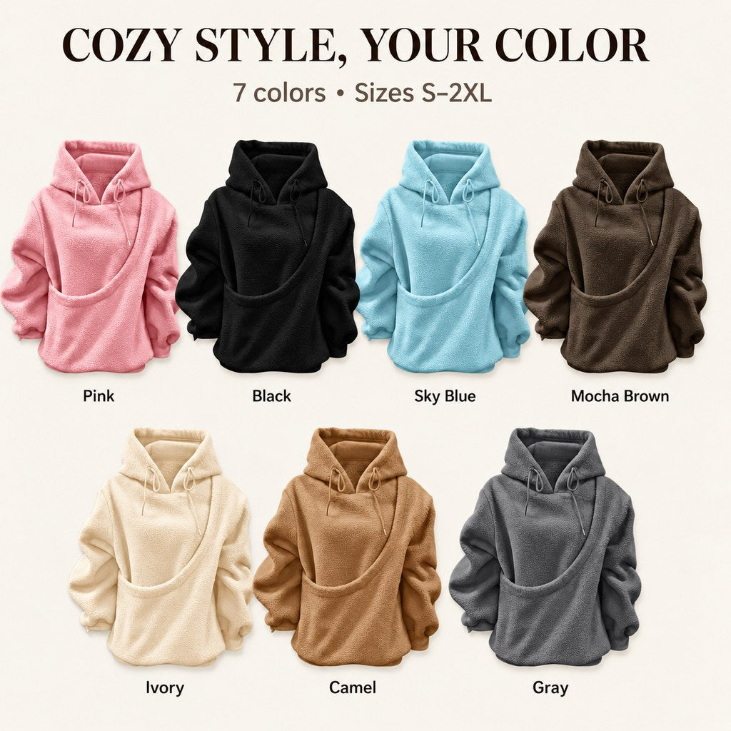 Pet Carrier Sherpa Hoodie for Small Dogs & Cats – Cozy Front Pouch Sweatshirt for Walks, Errands & Home Cuddles – Keeps 
