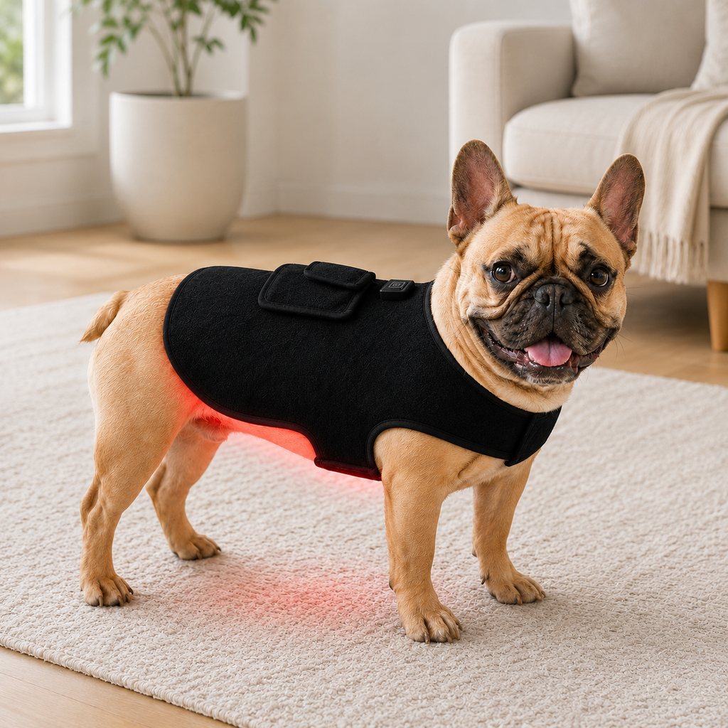 Pet Red Light Therapy Vest for Dogs & Cats – 660nm + 850nm Near-Infrared for Back, Hip, Joint & Muscle Comfort – USB or 