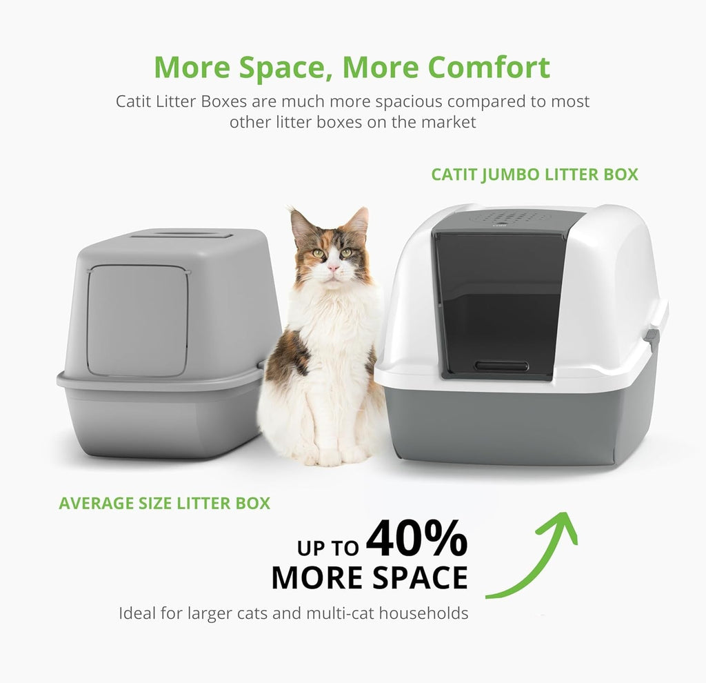 PetHome XL Cat Litter Box – Extra Large Covered Litter Pan with Odor Control