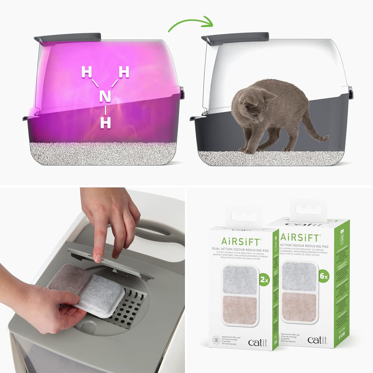 PetHome XL Cat Litter Box – Extra Large Covered Litter Pan with Odor Control