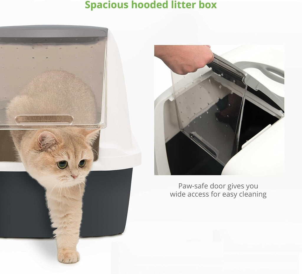 PetHome XL Cat Litter Box – Extra Large Covered Litter Pan with Odor Control