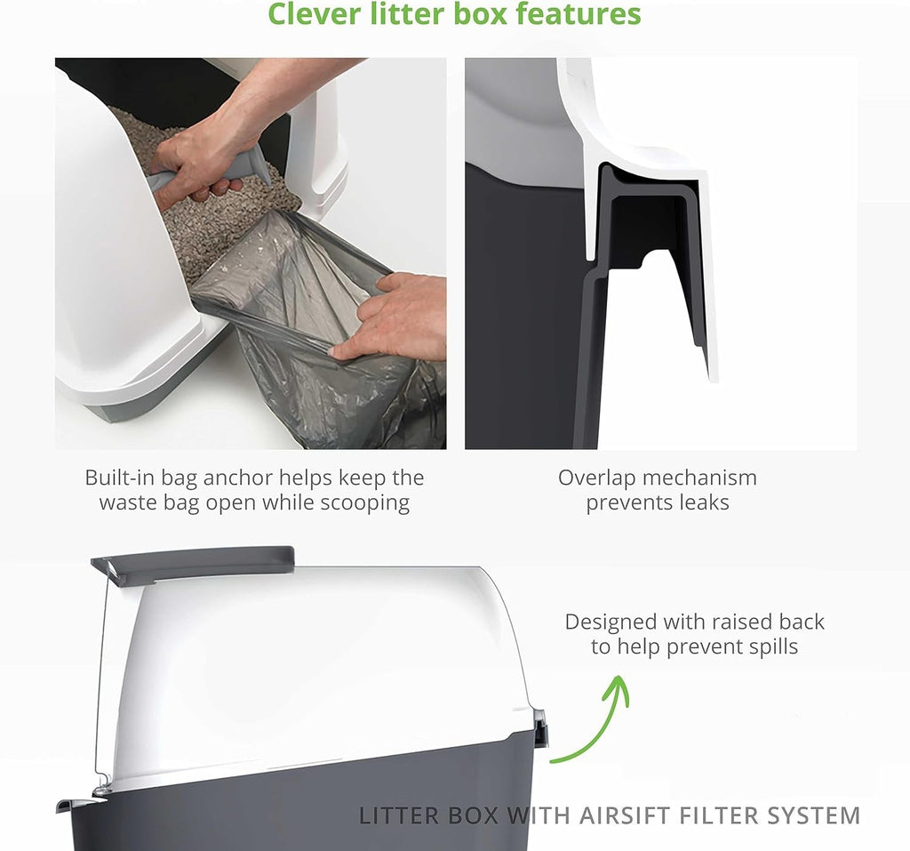 PetHome XL Cat Litter Box – Extra Large Covered Litter Pan with Odor Control