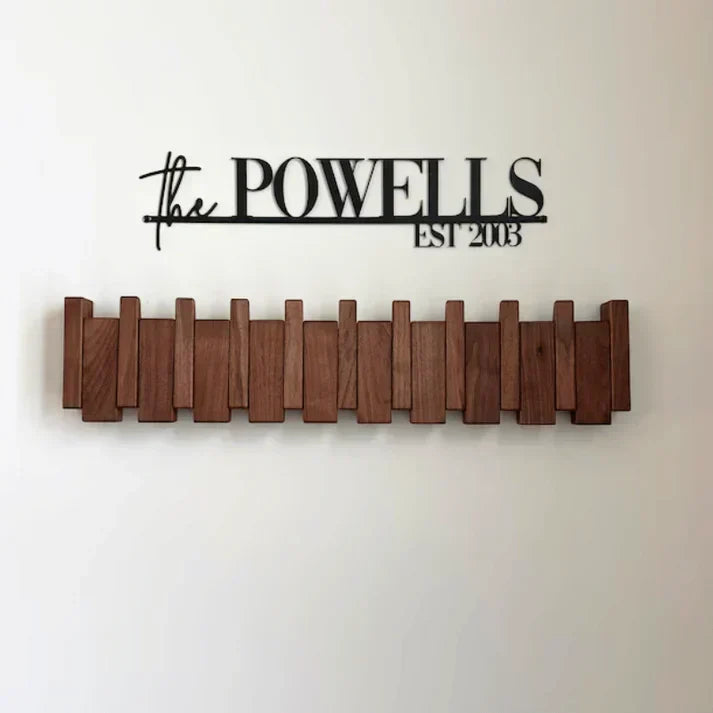 Piano-Shaped Wooden Wall Coat Rack with Elegant Design and Durable Wood