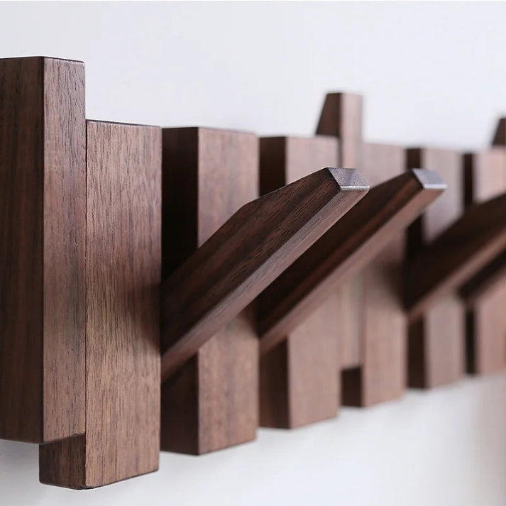 Piano-Shaped Wooden Wall Coat Rack with Elegant Design and Durable Wood