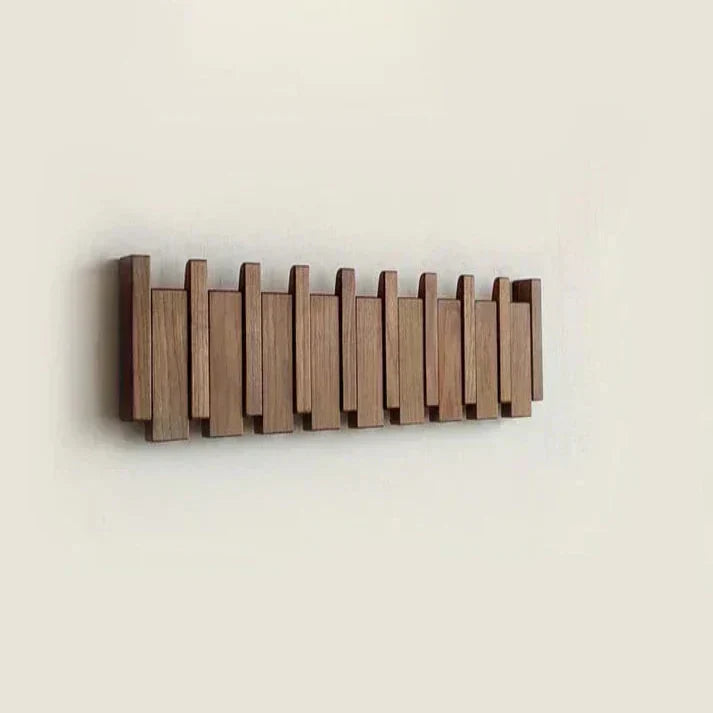 Piano-Shaped Wooden Wall Coat Rack with Elegant Design and Durable Wood