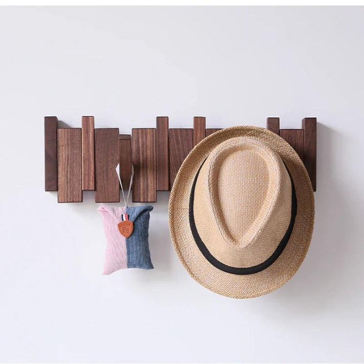 Piano-Shaped Wooden Wall Coat Rack with Elegant Design and Durable Wood