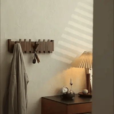 Piano-Shaped Wooden Wall Coat Rack with Elegant Design and Durable Wood