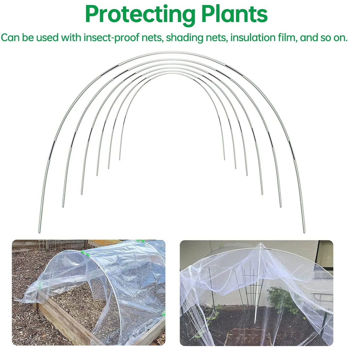 Plantura FlexGrow Garden Arch Set made of fiberglass | DIY Plant Tunnel for raised beds & cold frames | Rustproof & Reus