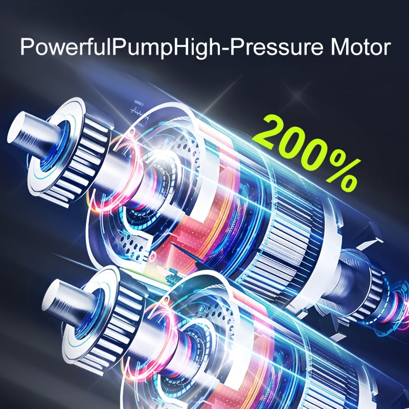Portable Air Compressor with LCD Screen and LED Light – 150 PSI Inflator for Cars, Bikes, and Sports Gear