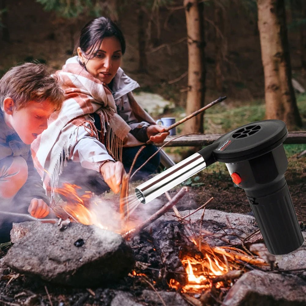 Portable BBQ Fire Bellows – Aluminum Hand Blower for Grilling, Camping & Picnics