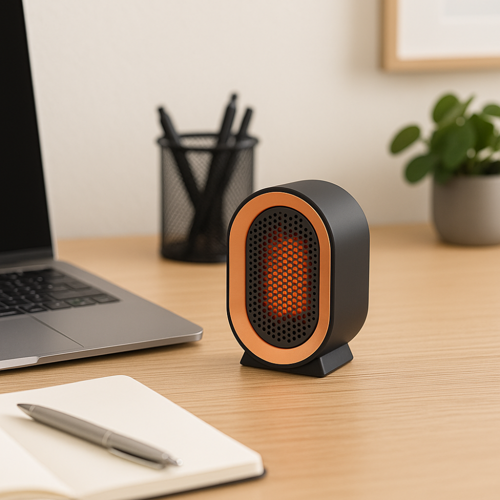 Portable Ceramic Space Heater – Energy Efficient Desktop Heater for Home & Office