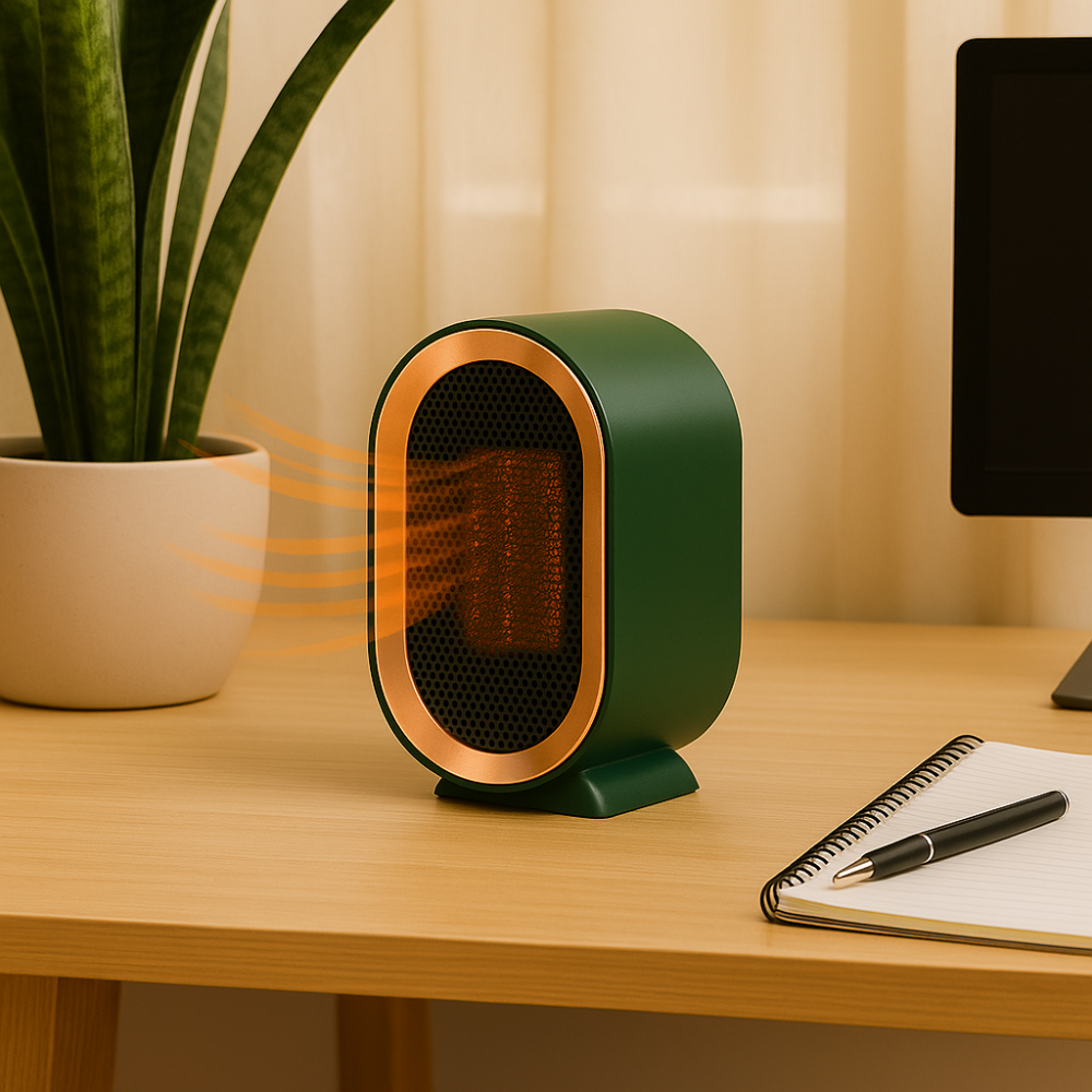 Portable Ceramic Space Heater – Energy Efficient Desktop Heater for Home & Office