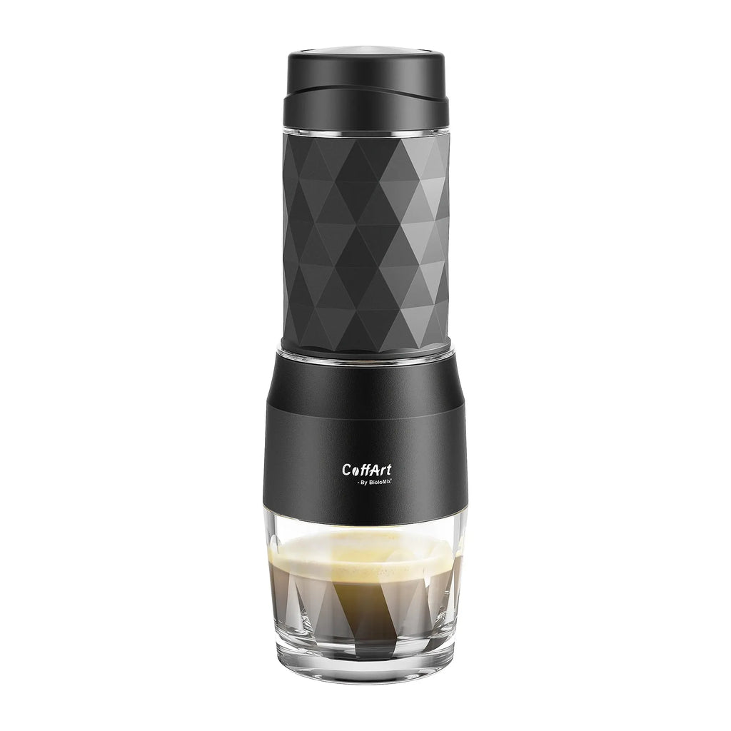 Portable Hand Press Espresso Maker for Travel – Works with Capsules & Ground Coffee