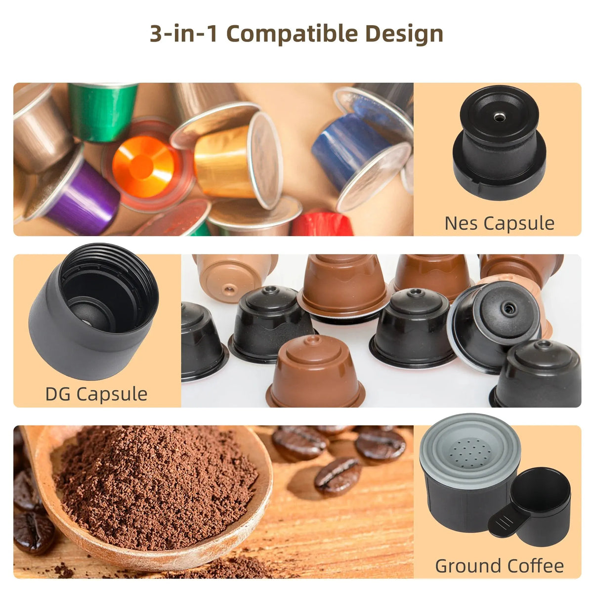 Portable Hand Press Espresso Maker for Travel – Works with Capsules & Ground Coffee