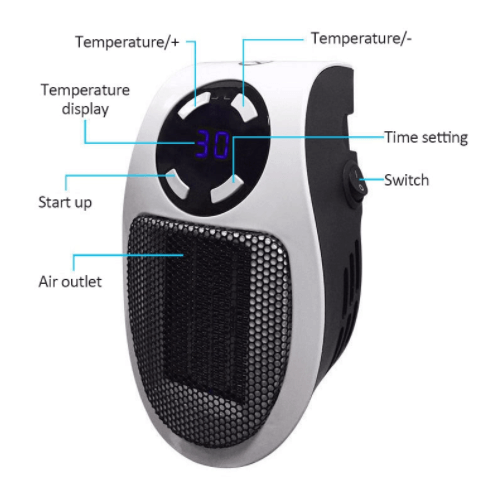 Portable Space Heater with Adjustable Temperature Control