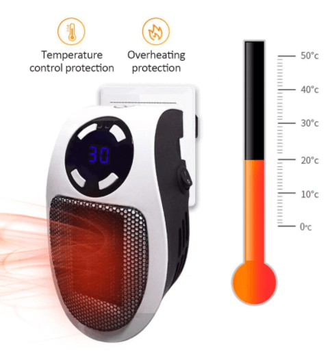 Portable Space Heater with Adjustable Temperature Control