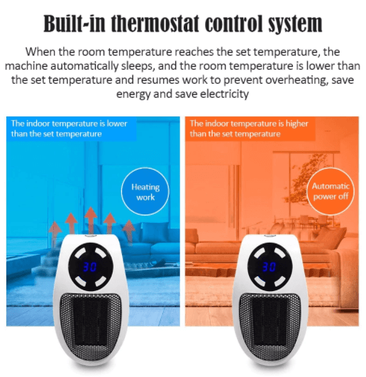 Portable Space Heater with Adjustable Temperature Control