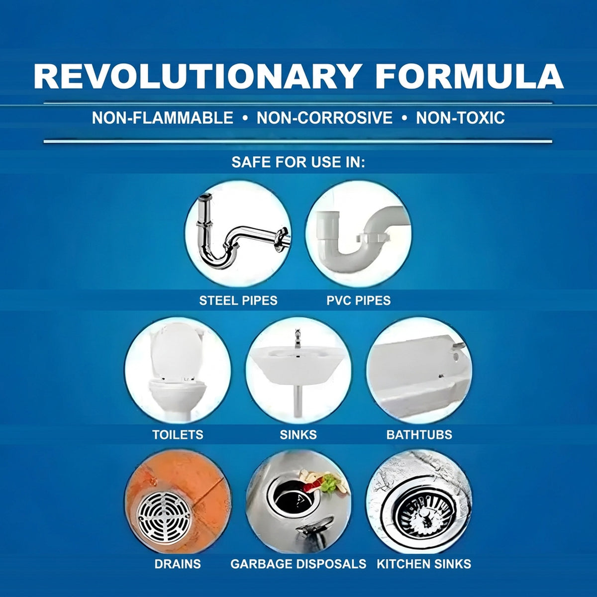 Powerful Drain Cleaner for Unclogging Pipes and Drains